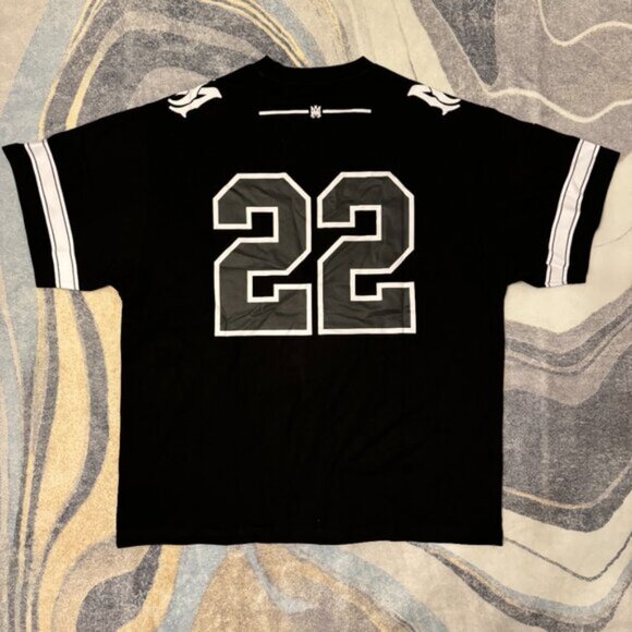 Amiri 22 Jersey Black Tee Mens Size Small Medium or Large - Picture 2 of 4